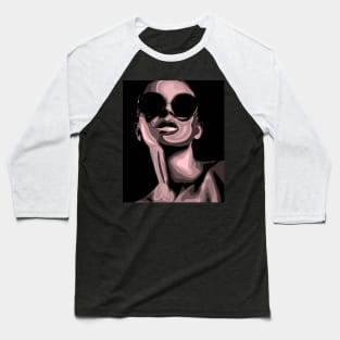 Unknown Stylish Girl in Sunglasses vector portrait Baseball T-Shirt